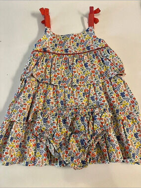 John Lewis Floral Ruffle Dress Girls 18-24M Like New